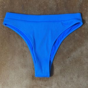 🌺Sunny Co. Blue High Leg Ribbed Swim Bottom